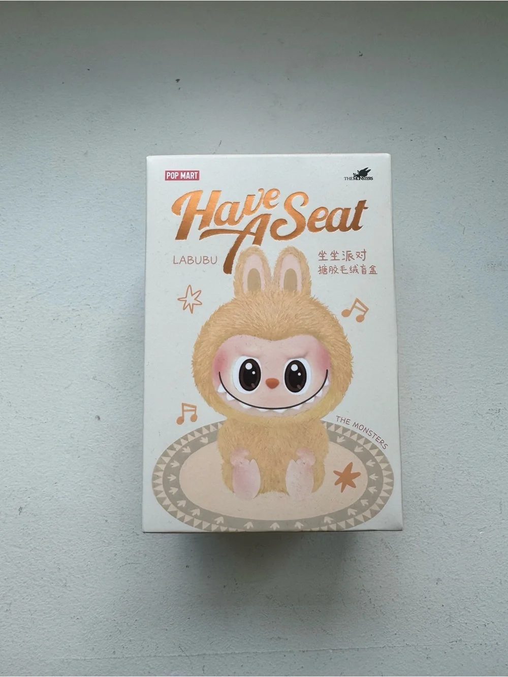 POP MART (Not Opened) Have A Seat Labubu Plush Toy - Beige